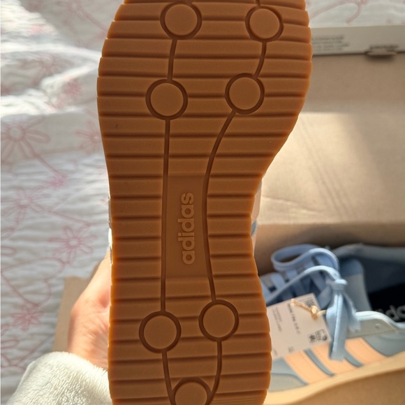 Adidas Kids Light Blue and White Sneakers - Picture 4 of 6